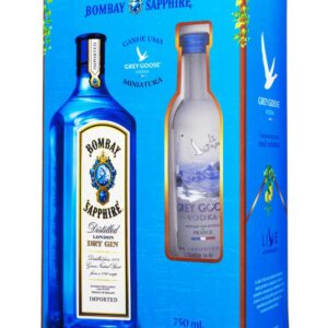 Kit Gin Bombay Sapphire 750 ml + Mini Grey Goose 50 ml