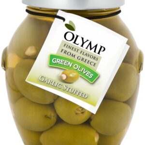 Azeitonas Verdes Gregas Olymp Mamute com Alho 200g