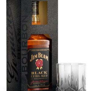 Kit Jim Beam Black Bourbon 1000 ml + Copo Vidro
