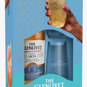 Kit Whisky Glenlivet Founder's Reserve 750ml + 2 Copos