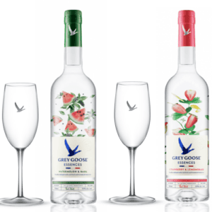 Kit 02 Grey Goose Essences 750 ml + 02 Taças