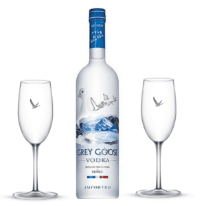 Kit Vodka Grey Goose 750 ml + 02 Taças