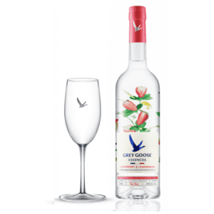 Kit Grey Goose Essences Strawberry And Lemongrass 750 ml +Taça