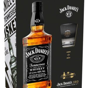 Whisky Jack Daniels 1000 ml com 01 Copo e 01 Poster - Kit Comemorativo 150 Anos
