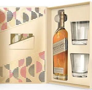 Kit Johnnie Walker Gold Label Reserve 750 ml + 2 Copos
