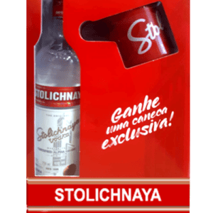 Kit Vodka Stolichnaya 750ml + Caneca