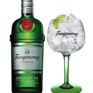 Kit Gin Tanqueray 750 ml + Taça Vidro Oficial