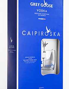 Kit Grey Goose 750 ml + Copo Caipiroska + Olive Pick
