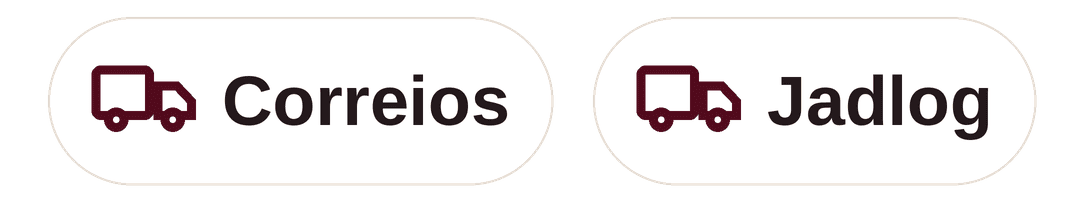 Formas de envio: Correios e Jadlog