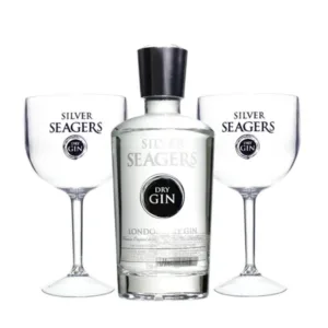 Kit Gin Silver Seagers 750 ml + 2 Taças
