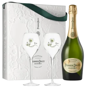 Champagne Perrier-Jouët Grand Brut 750 ml - Kit com 2 Taças